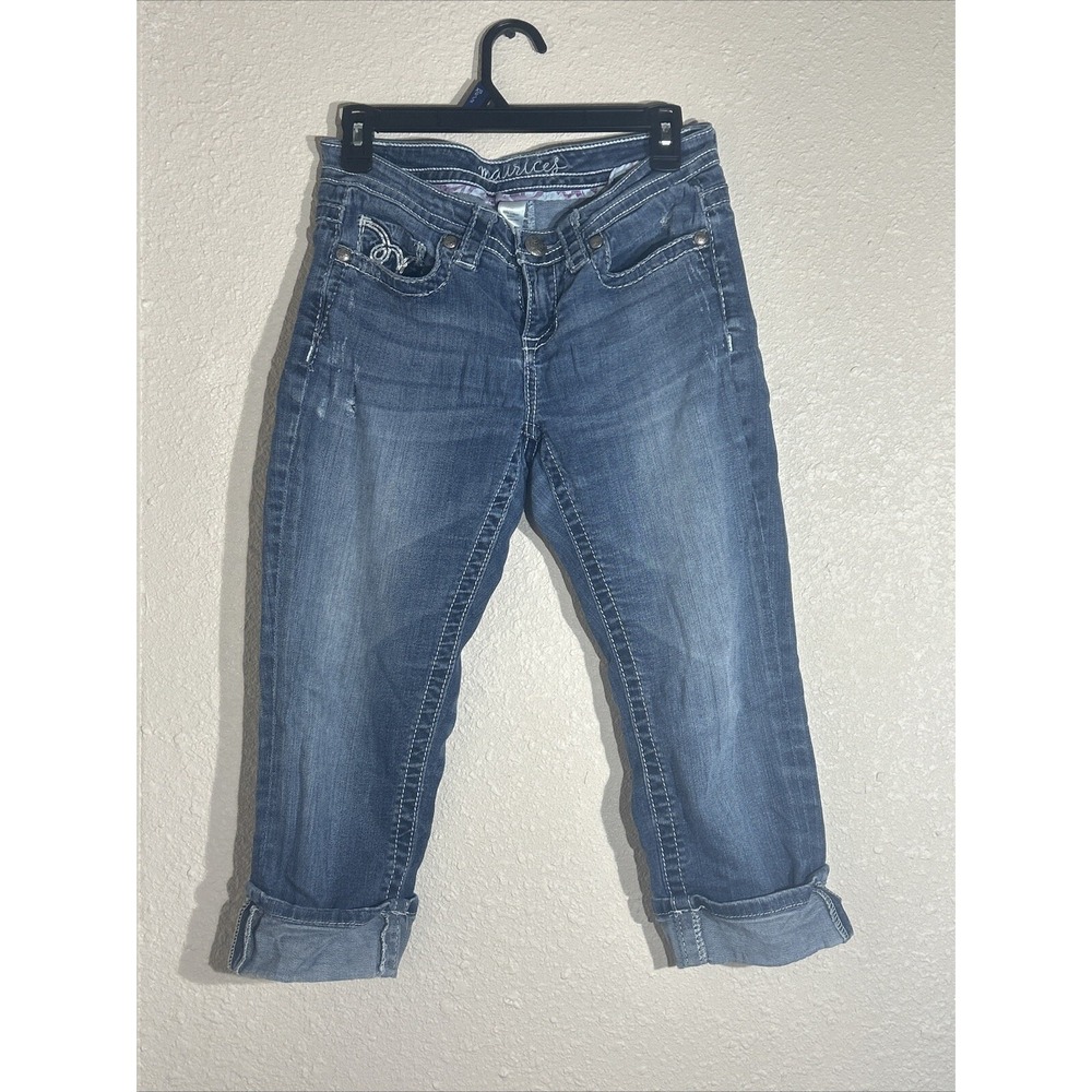 Maurice's Size 7/8 Capri Jeans With Purple Insides